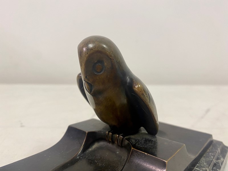 Bronze Owl And Marble Paper Weight-AUG001-img-6988-main-637837298205744353.jpeg