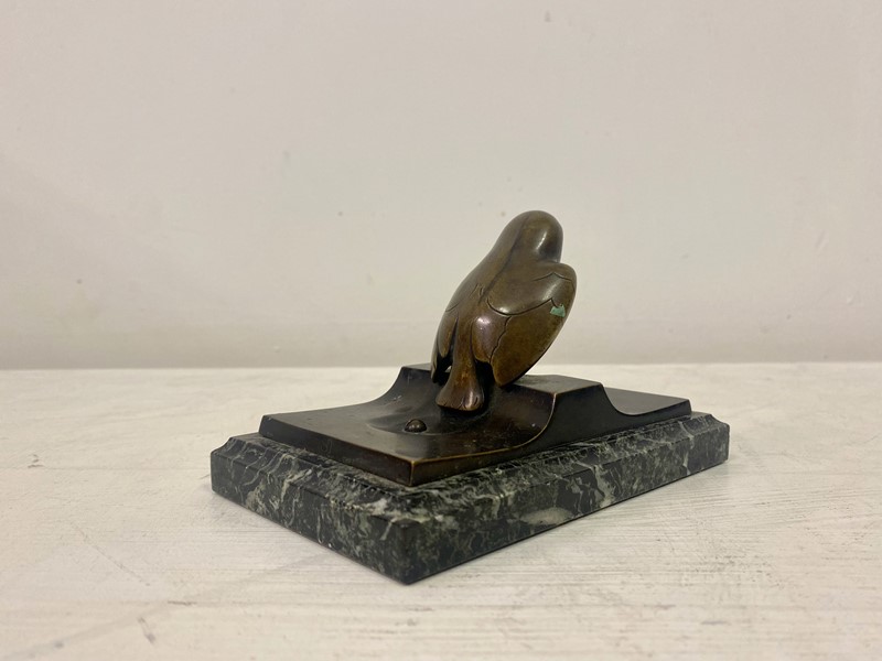 Bronze Owl And Marble Paper Weight-AUG001-img-6992-main-637837298317931130.jpeg