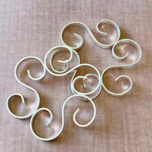 Pair Vintage Christofle Gallia scrolled silver plated coasters C1950