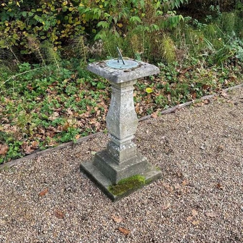 Patinated Sundial with Antique Bronze Plate