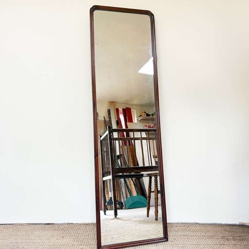 Mahogany Framed Art Deco Long Wall Mirror
