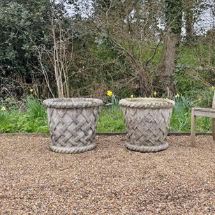 A Pair of Large Basket Planters