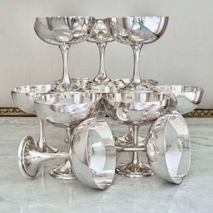 12 outstanding Art Deco silver plat...
