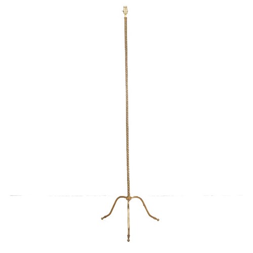 Mid-Century French Brass Barley-Twist Floor Lamp