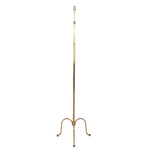 French Mid 20Th Century Reeded Brass Floor Lamp