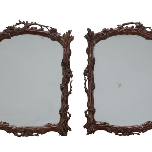 Pair Of Decorative Carved Mirrors