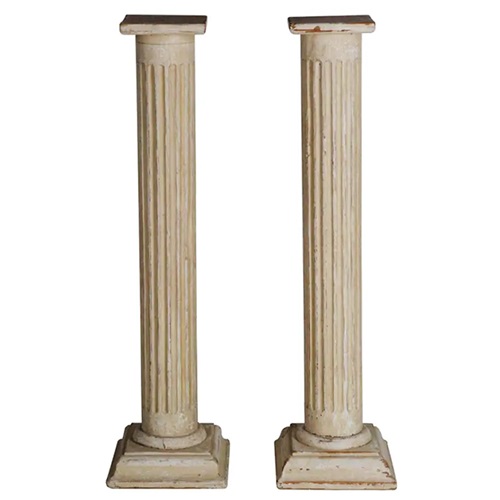 Pair Of Reeded Column Pedestals 