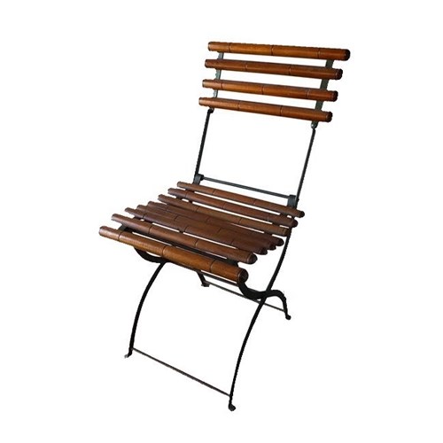 Rare Folding Faux Bamboo Café Chair