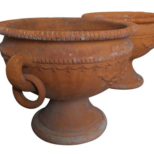 Pair Of Decorative Terracotta Planters