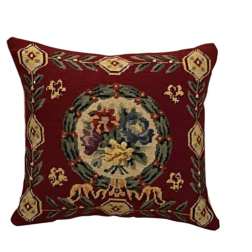 19Th Century French Needlepoint Cushion