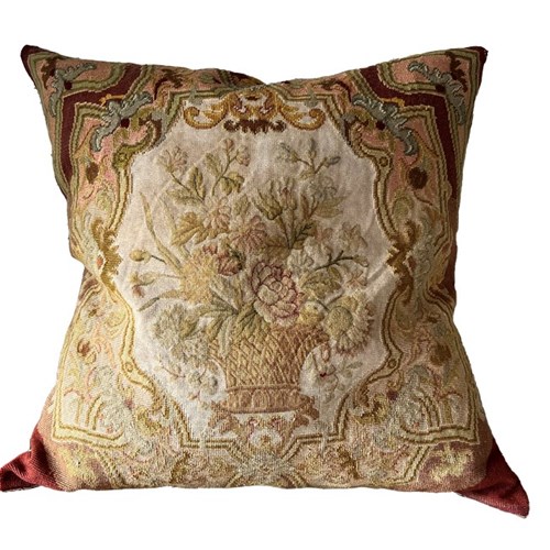 Large 19Th Century Tapestry Cushion