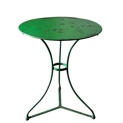 French Green Iron Gueridon Table
