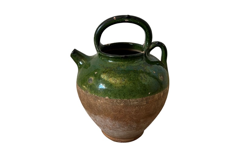 19th century green glazed french pottery jug-ad-ps-green-pottery-french-cruche-4538-1-main-638131802603996992.jpg