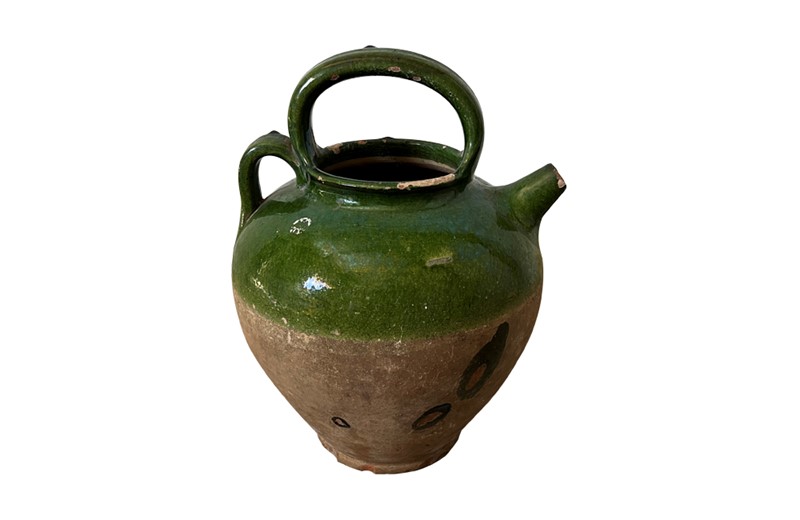19th century green glazed french pottery jug-ad-ps-green-pottery-french-cruche-4538-3-main-638131802598997200.jpg
