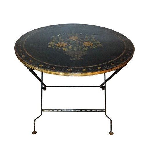 Large 19Th Century Folding Iron Table