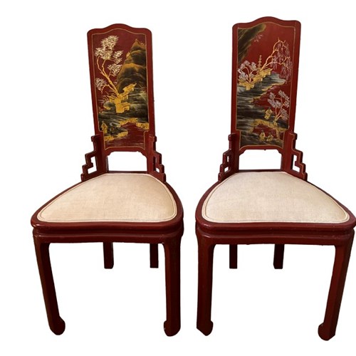 Pair Of Chinoiserie Side Chairs