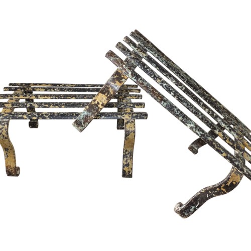 Pair Of French 19Th Century Iron Footstools