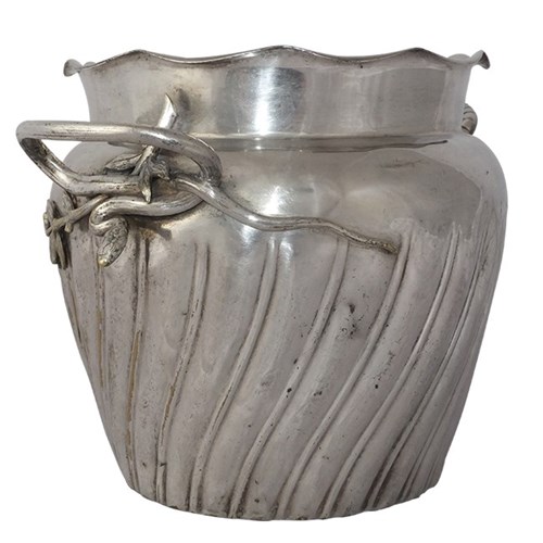 Silverplate Champagne Bucket With Serpent Handles