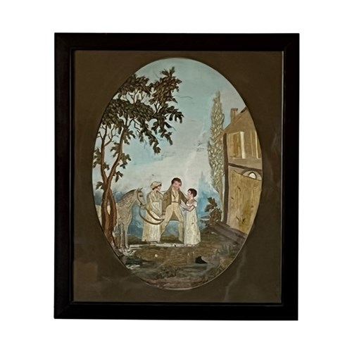 Framed Early 19Thc Silkwork 'The Homecoming'
