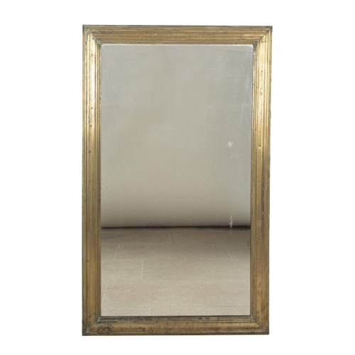 Large 19Th Century French Brass Bistro Mirror