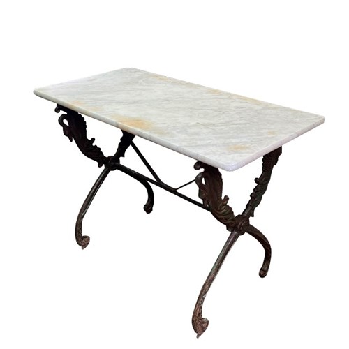19Th Century French Cast Iron Swan Based Table