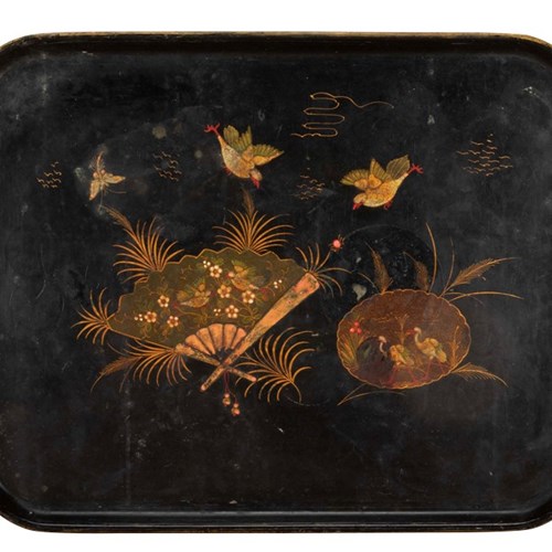 Napoleon Iii Papier Mache Chinoiserie Tray