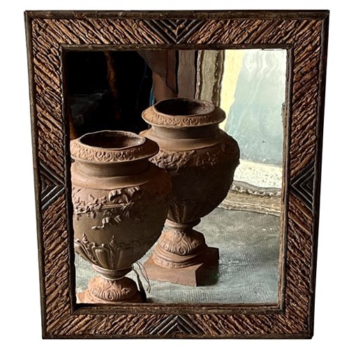 19Th Century Folk Art Twig Framed Mirror