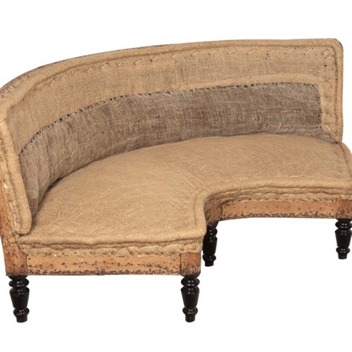 French 19Th Century Curved Sofa