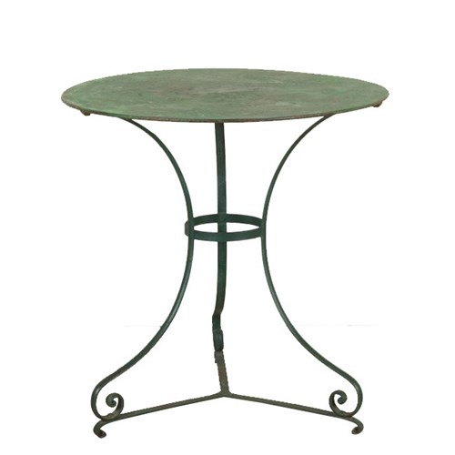 19Th Century French Iron Green Gueridon Table