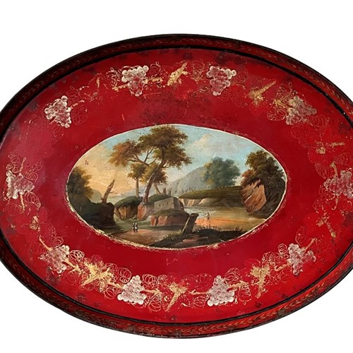 Large Oval Napoleon Iii Tole Tray