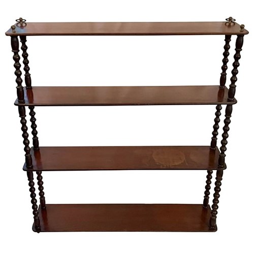 19Th Century French Mahogany Bobbin Shelves 