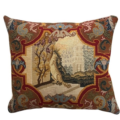 19Th Century French Squirrel Tapestry Cushion