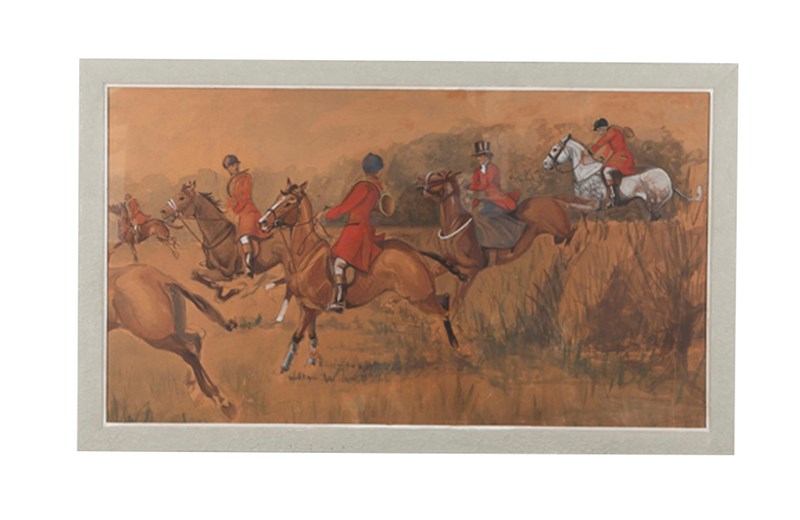 'The Hunt' Framed Signed Pastel Painting-adps-antiques-20th-century-framed-hunt-signed-pastel-4946-1-main-638313362271838860.jpg
