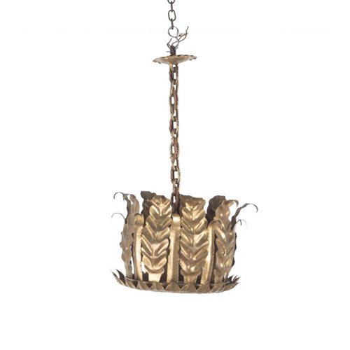 Gilt Metal Crown Chandelier