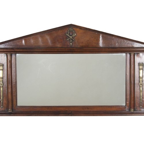 Large Mid-Century Leather Empire Revival Mirror