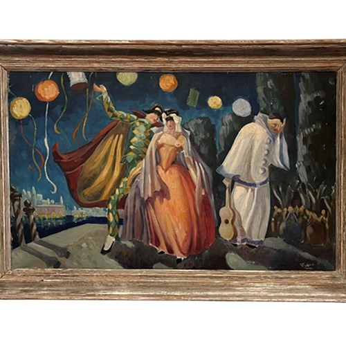 Framed Painting Of The Venice Carnival