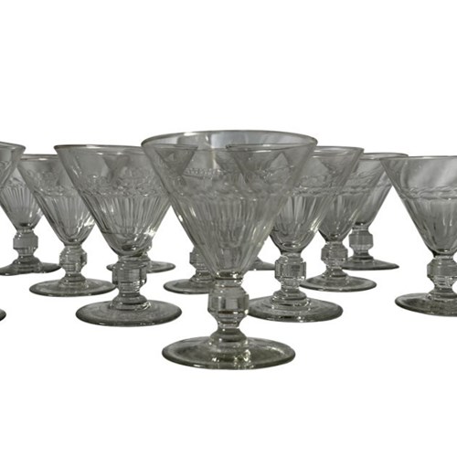 Set Of 12 Art Deco Cocktail Glasses