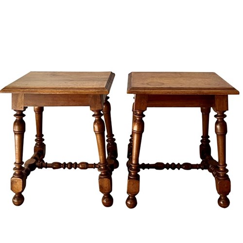 Pair Of French Oak Stools