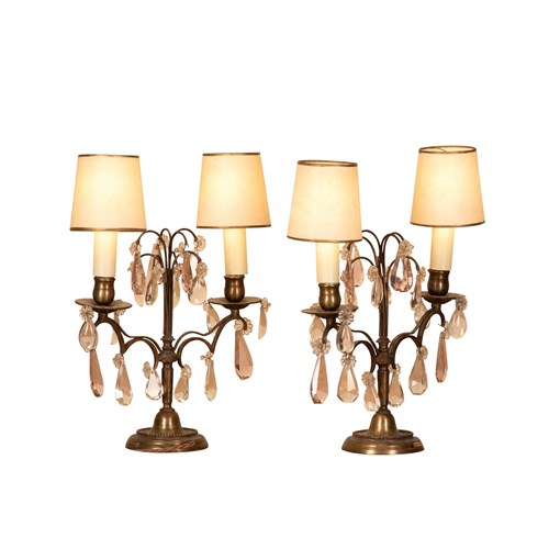 Pair Of Early 20Th Century French Girandole Table Lamps