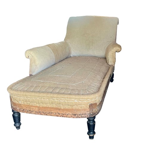 19Th Century French Scroll Back Meridian Daybed