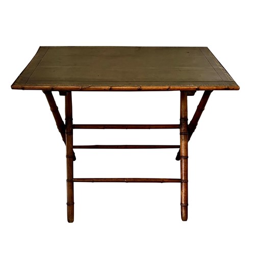 20Th Century French Folding Faux Bamboo Writing Table