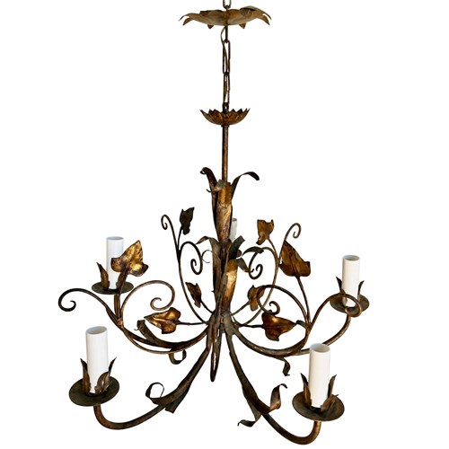 Mid-20Th Century Spanish Chandelier By Ferrocolor