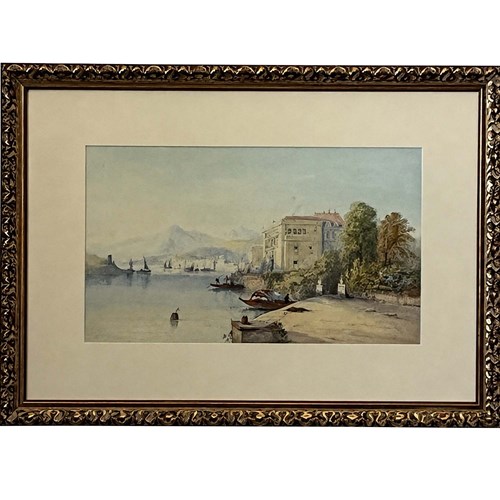 Early 20Th Century Italian Watercolour Painting By Frank Catano ( E. St. John)