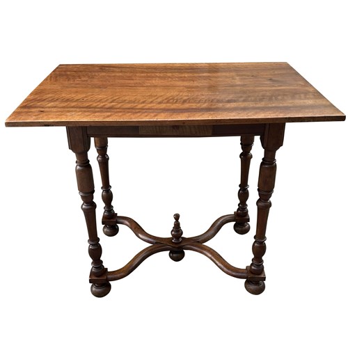 18Th Century French Louis Iii Revival Walnut Side Table With Drawer