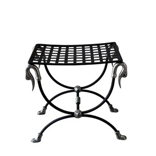 Mid-Century French Curule Stool Wit...