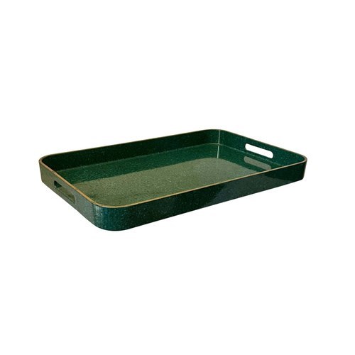 20Th Century Japanese Malachite-Inspired Lacquer Tray