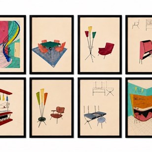 Collection Of Eight Mid-Century Mod...
