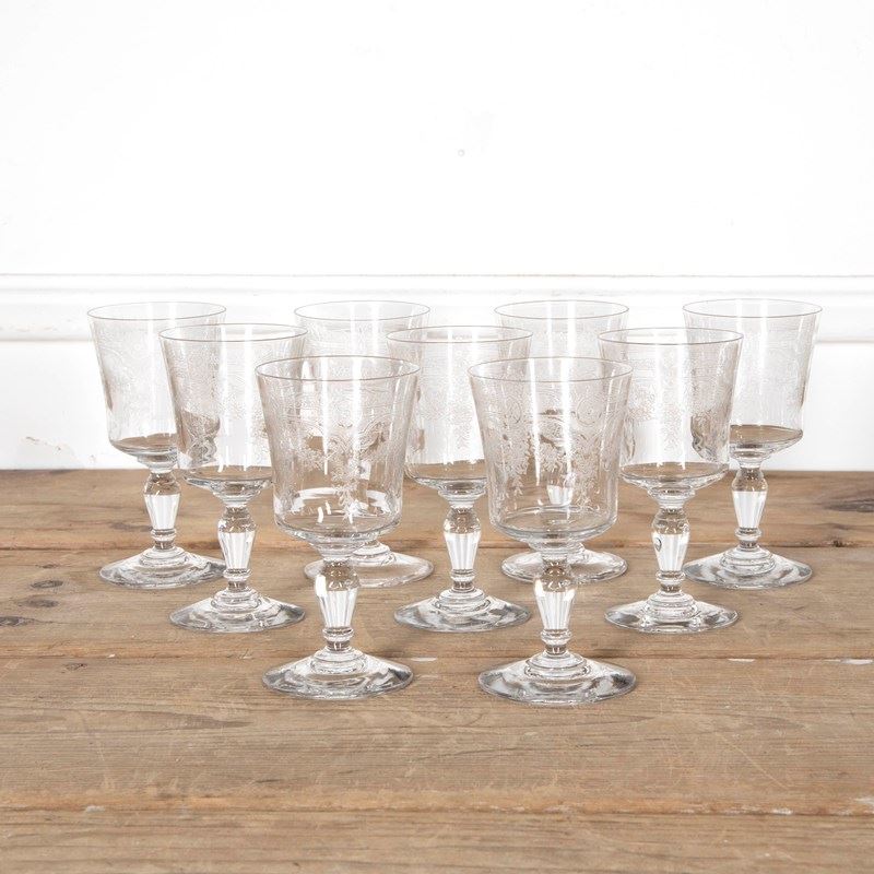 Beautiful Set Of Nine Etched Wine Glasses-adps-antiques-beautiful-set-of-nine-etched-wine-glasses-4689-2-main-638227091945223053.jpg