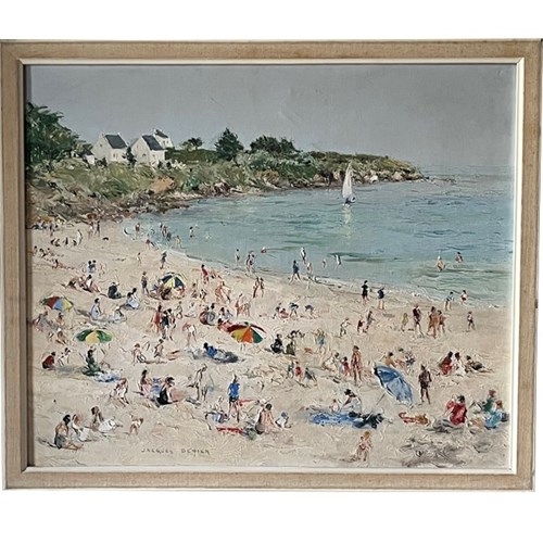 20Th Century French Oil Painting 'Brittany Seaside' By Jacques Denier 