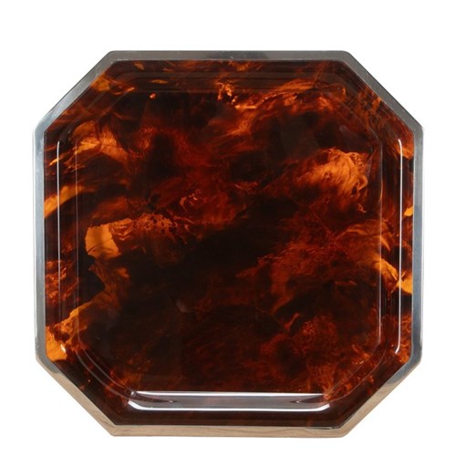 Dior Home Style Faux Tortoiseshell Lucite Tray